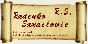 Radenko Samailović vizit kartica
